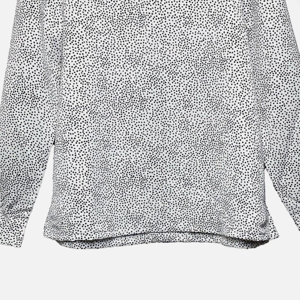 LOFT Women's White and Black Polka Dot Blouse - Picture 2 of 7